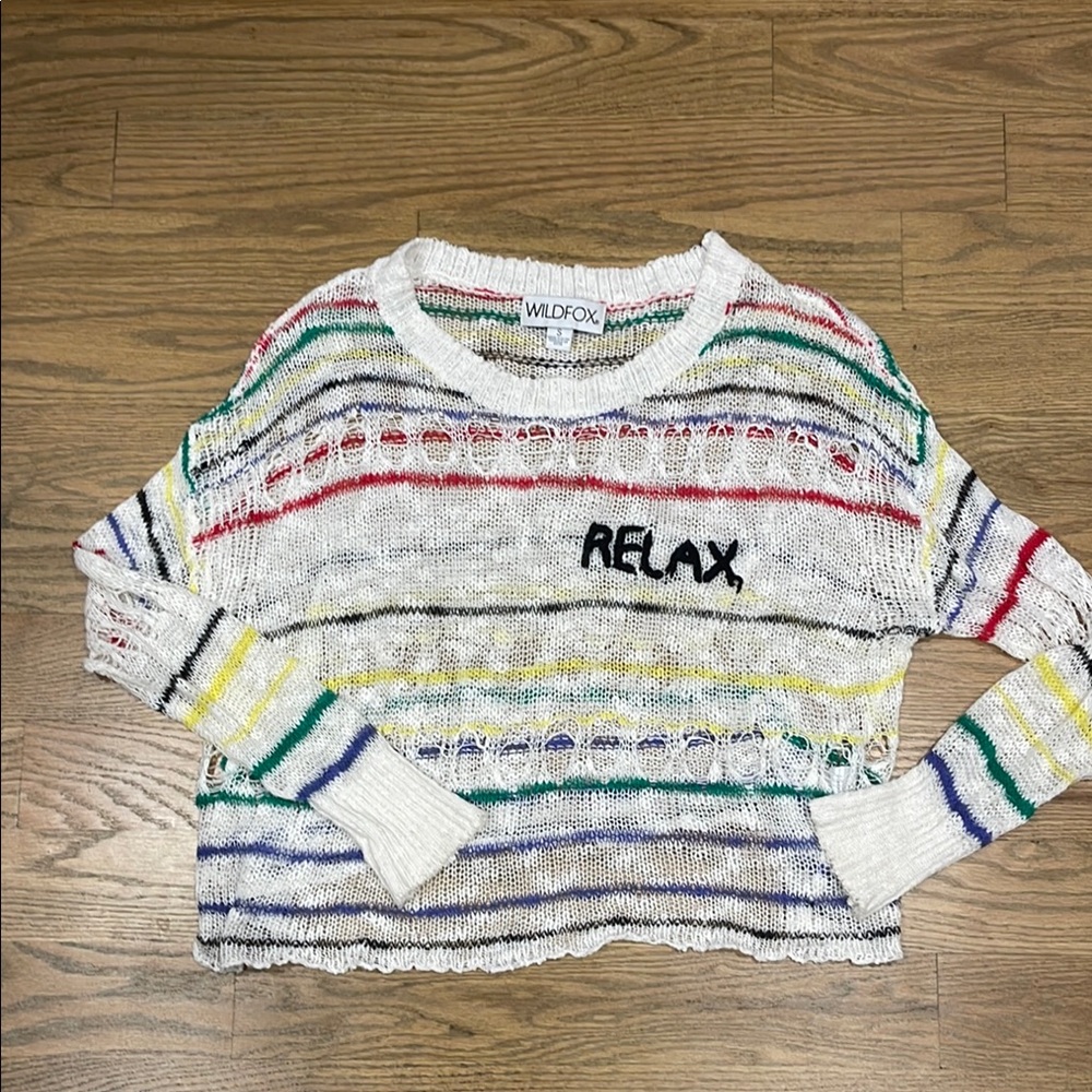 Wildfox Multicolor Relax Knit Sweater SMALL vintage